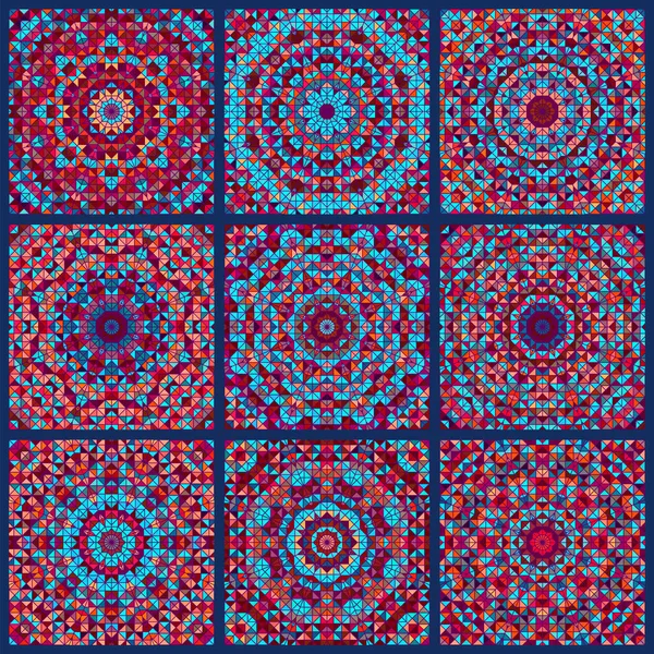 Digital pattern of ethnic Indian patchwork background. Papier peint sans couture. — Image vectorielle