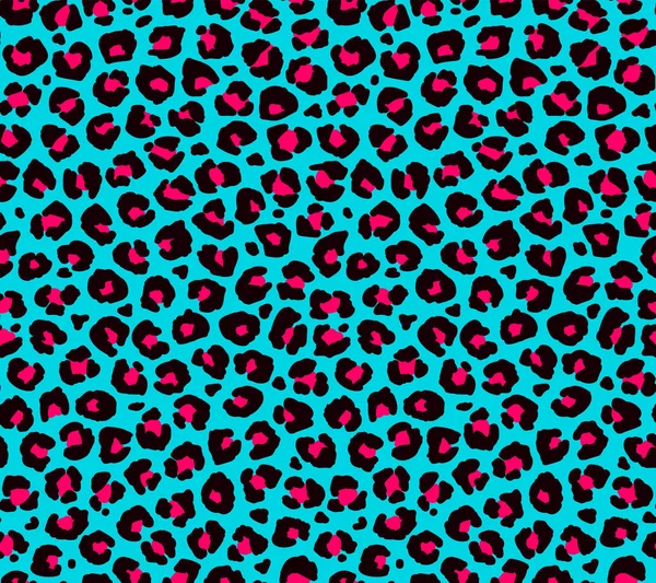 Motif textile abstrait sans couture. Fond imprimé léopard sauvage à la mode bleu rouge. Conception moderne d'impression de tissu sous-marin. Illustration couleur vectorielle élégante — Image vectorielle