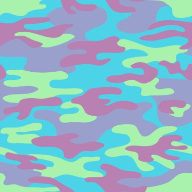 Camouflage seamless pattern in delicate colors for printing on fabrics for children's and sportswear clipart
