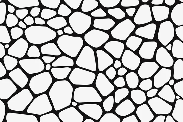 Seamless Stone Wall Pattern Print Design White Black Artwork Background — Stock Vector