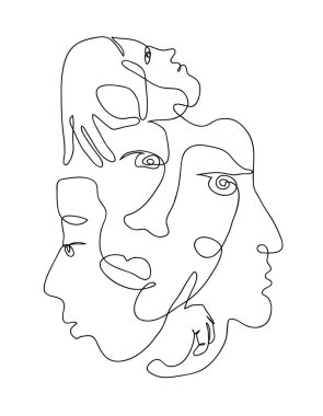 Devamlı çizgi sanatı. İnsanlar portföy