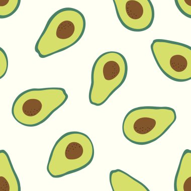 Avokado pürüzsüz desen. Basit renk tasarımı. Işık vektörü arkaplanı. Doğal meyve kavramı