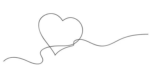Heart Abstract Love Symbol Continuous Line Art Drawing Vector Illustration — Stock Vector