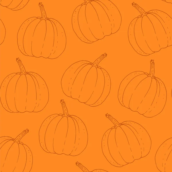 Kézzel Rajzolt Vektor Háttér Tök Halloween Varrat Nélküli Mintát — Stock Vector
