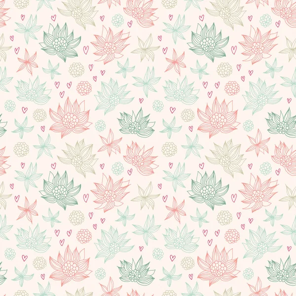 Flowers Seamless Vector Pattern Baby Background — Stock Vector