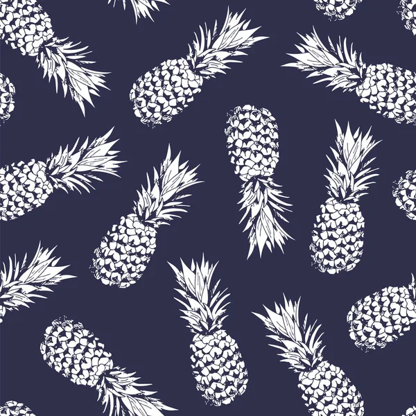 Pineapple Seamless Pattern Vector Background Pineapples Hawaiian Shirt — Stock Vector