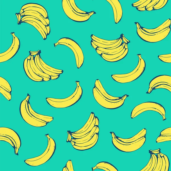 Банановый Бесшовный Рисунок Векторный Фон Желтыми Бананами Гавайской Рубашки — стоковый вектор