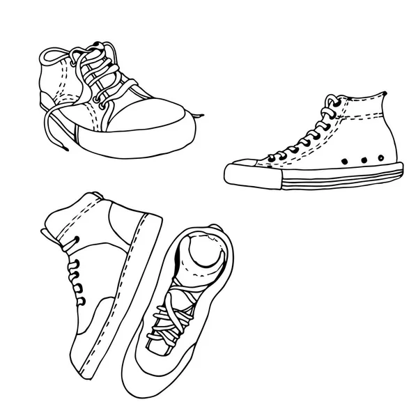 Spor ayakkabılar, vektör aktif ayakkabı koleksiyonu beyaz arka plan üzerinde izole