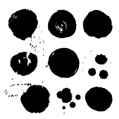 Beyaz arka planda izole suluboya vektör lekeleri toplama