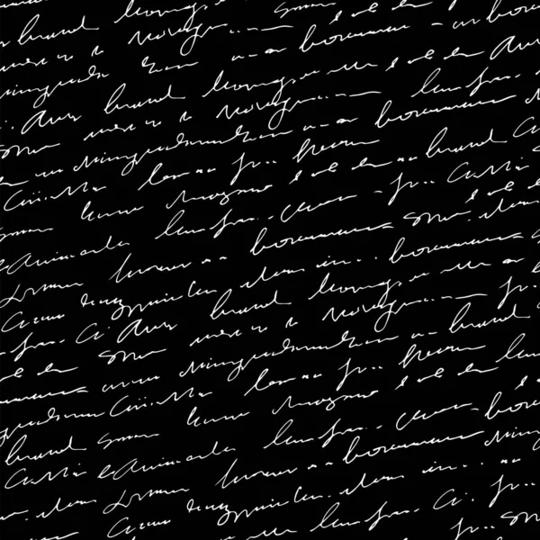 Texte Abstrait Manuscrit Motif Sans Couture Tableau Noir Vecteur Noir — Image vectorielle