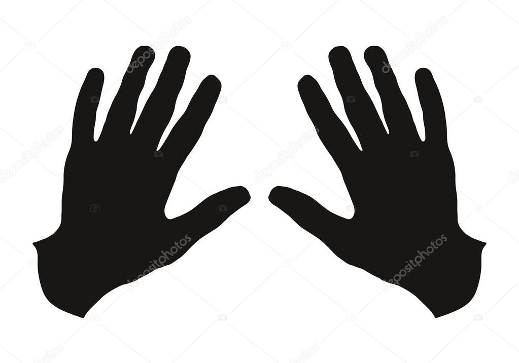 Human hands stop isolated on white background