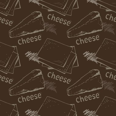 Peynirsiz vektör deseni, elle çizilmiş kusursuz arka plan.