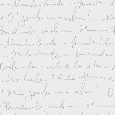 El yazısı soyut metin vektörü pürüzsüz desen, vektör monokrom betiği beyaz arkaplanda izole edilmiş