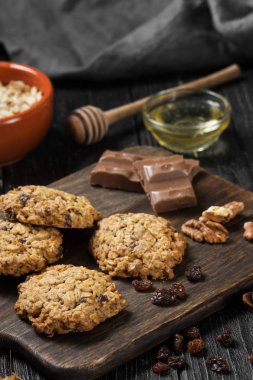 Yulaf ezmeli kurabiye. Rustik tarzı