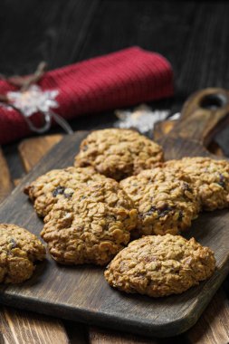 Yulaf ezmeli kurabiye. Rustik tarzı