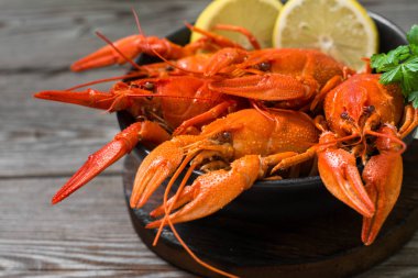 Haşlanmış kerevit. Rustik tarzı