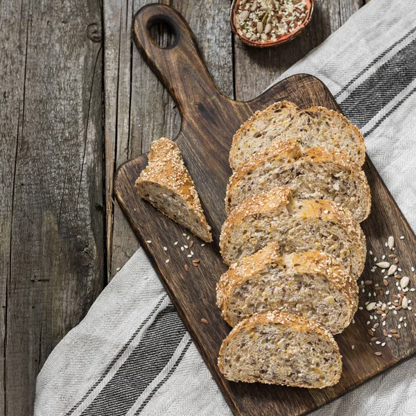 Pane Tavolo Legno Stile Rustico — Foto Stock