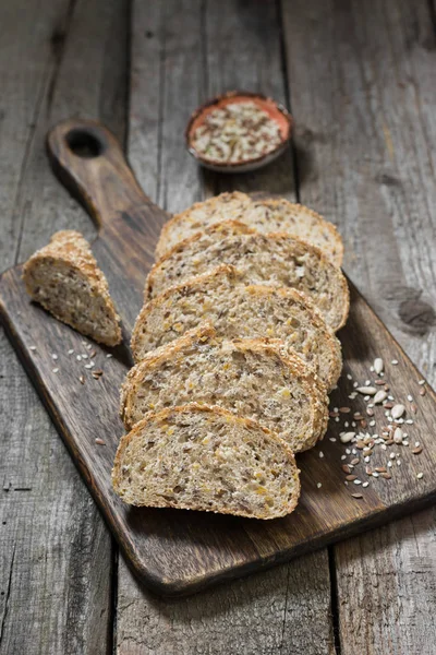 Pane Tavolo Legno Stile Rustico — Foto Stock