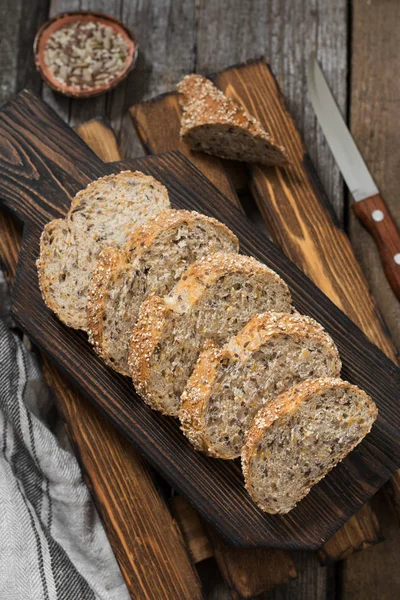 Pane Tavolo Legno Stile Rustico — Foto Stock