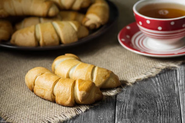 Buns Wooden Table Rustic Style — Stock Photo, Image