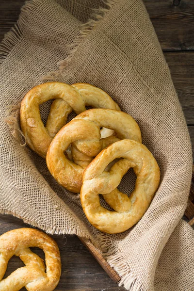 Pretzel Salt Rustic Style — Stock Photo, Image