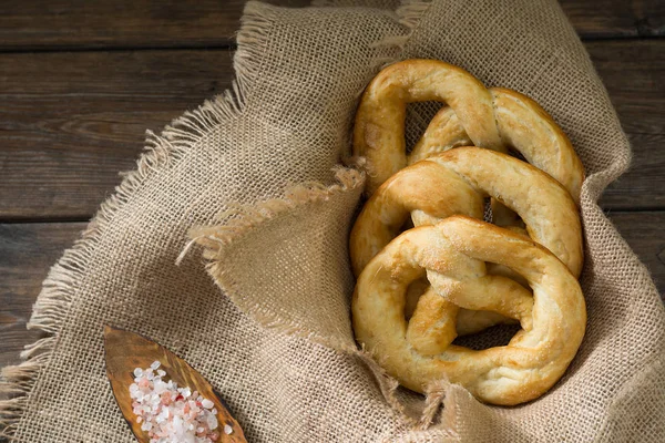 Pretzel Salt Rustic Style — Stock Photo, Image