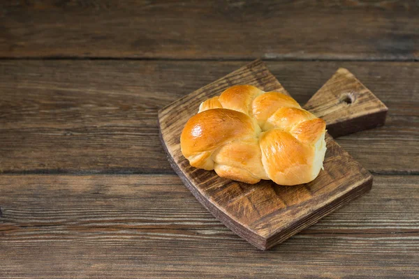 Brötchen Auf Holzboden Landhausgebäck Rustikaler Stil — Stockfoto