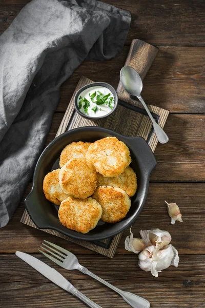 Frittelle Patate Frittelle Verdure Latkes Draniki Piatto Popolare Molti Paesi — Foto Stock