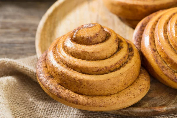 Kanelbullar Bakverk Rustik Stil — Stockfoto