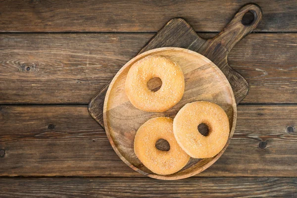 Rosquillas Con Salpicaduras Azúcar Estilo Rústico —  Fotos de Stock