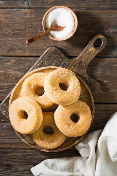 Rosquillas Con Salpicaduras Azúcar Estilo Rústico — Foto de Stock