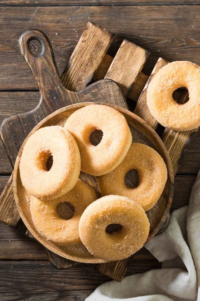 Rosquillas Con Salpicaduras Azúcar Estilo Rústico — Foto de Stock