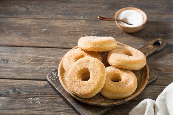 Rosquillas Con Salpicaduras Azúcar Estilo Rústico — Foto de Stock