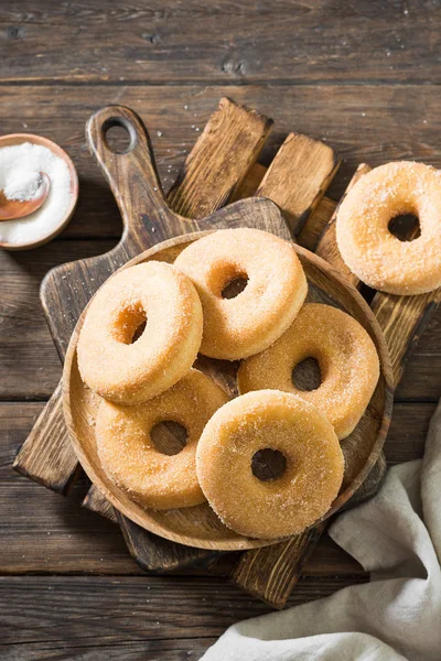 Rosquillas Con Salpicaduras Azúcar Estilo Rústico — Foto de Stock