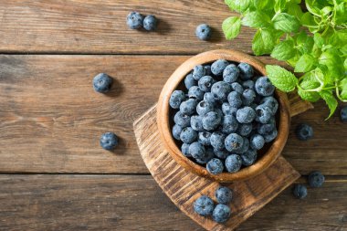 Yaban mersini. Sağlıklı beslenme. Rustik stil