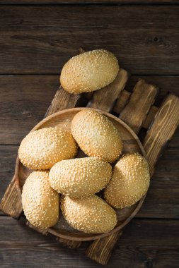 Susam tohumu ile çörekler. Pasta. Rustik tarzı