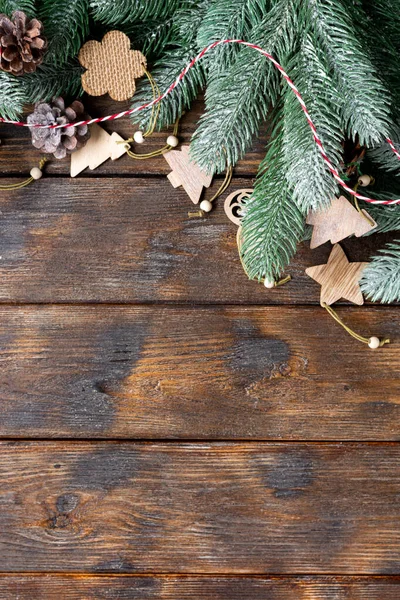 Feliz Ano Novo Feliz Natal Natal Madeira Decorações Ano Novo — Fotografia de Stock