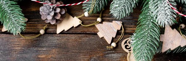 Feliz Año Nuevo Feliz Navidad Adornos Navidad Madera Año Nuevo — Foto de Stock