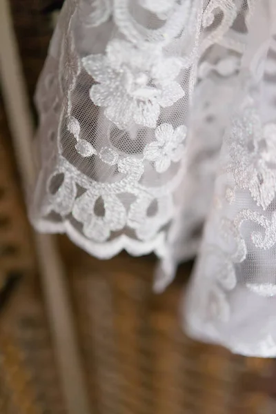 Detaily Krásných Svatebních Šatů — Stock fotografie
