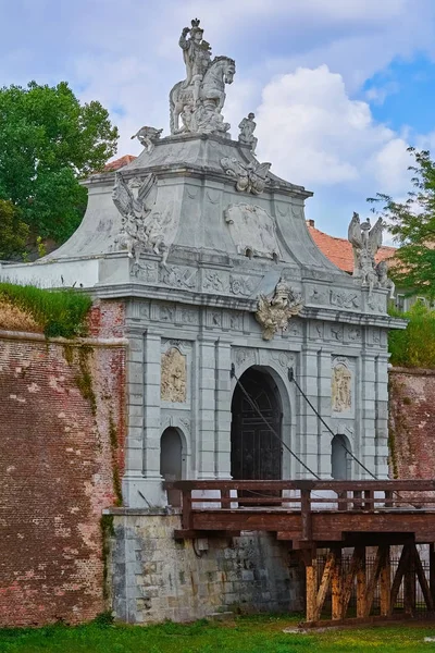 Vstup Pevnosti Alba Iulia Rumunsko — Stock fotografie