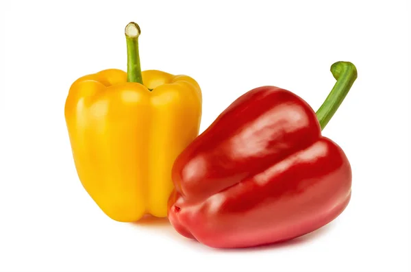 Roter Und Gelber Paprika Auf Weißem Hintergrund — Stockfoto