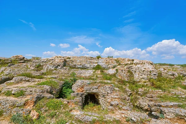 Ősi Necropolis Yailata Régészeti Rezervátumban Bulgária — Stock Fotó