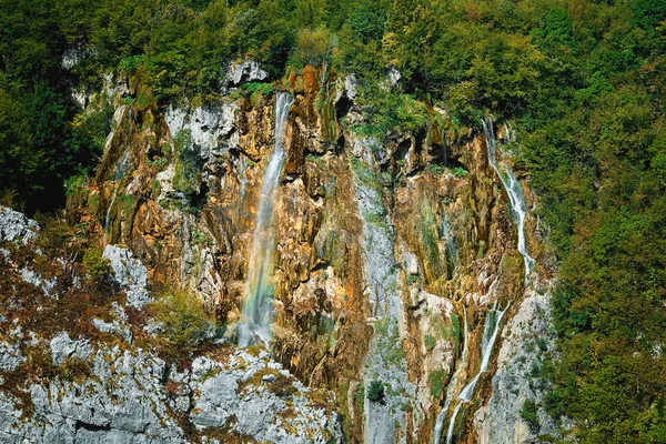 Vodopády Národním Parku Plitvická Jezera Chorvatsko — Stock fotografie