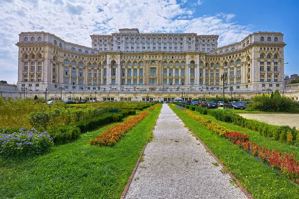 Parlament Palotája Bukarest Románia — Stock Fotó