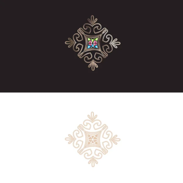 Mücevher Gemstone Soyut Dekoratif Şareti Logo Olarak Kullanılabilir — Stok Vektör