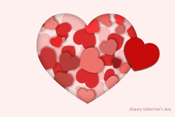 Biglietto Auguri San Valentino Cuori All Interno Della Forma Del — Foto Stock