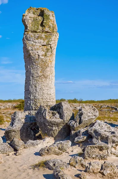 Stone Desert Pobiti Kamani Сказочный Каменный Феномен Провинции Варна Болгария — стоковое фото