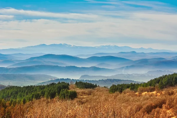 Mountain Ranges Fog Veliko Tarnovo Bulgaria — Stock Photo, Image