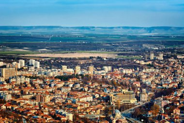 Yukarıdan Shumen 'in Panoramik Görünümü: Bulgaristan