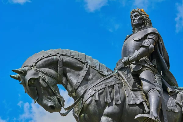König Matthias Corvin Statue Cluj Napoca Rumänien — Stockfoto